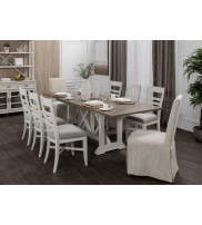 OSBORN EXTENDABLE DINING TABLE SET 8 CHAIRS
