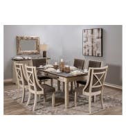 BOLANBURG DINING TABLE SET 6 CHAIRS BACK UPHOLSTRED